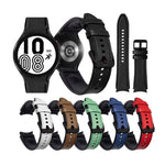 Cinturino di ricambio per cinturino con fibbia nera in silicone + pelle, For Samsung Galaxy Watch4