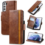 CustodiaNeo Business Custodia in pelle PU con doppia fibbia magnetica con giunzione orizzontale con supporto, slot per carte e portafoglio, For Samsung Galaxy A12, For Samsung Galaxy S21+ 5G, For Samsung Galaxy S21 5G