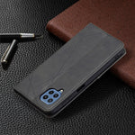 Custodia in pelle magnetica a rotazione orizzontale con struttura a rombo con supporto e slot per schede, For Samsung Galaxy M32