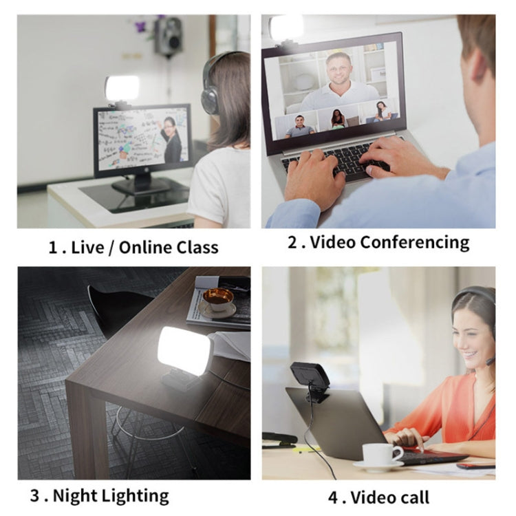 JSK-B1 Portable USB Ten-Level Adjustable Brightness Live Conference Table LED Fill Light, Color Temperature: 3000-6500K