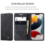 Custodia portafoglio in pelle con slot carte per iPhone 13