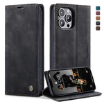 Custodia portafoglio in pelle con slot carte per iPhone 13