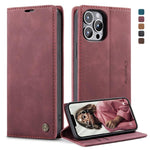 Custodia portafoglio in pelle con slot carte per iPhone 13