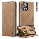 Custodia portafoglio in pelle con slot carte per iPhone 13