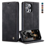 Custodia portafoglio in pelle con slot carte per iPhone 13