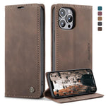 Custodia portafoglio in pelle con slot carte per iPhone 13