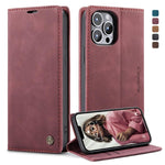 Custodia portafoglio in pelle con slot carte per iPhone 13