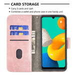 Custodia in pelle sintetica a vibrazione orizzontale con trama in coccodrillo abbinata con portafoglio, supporto e slot per carte, For Samsung Galaxy M32