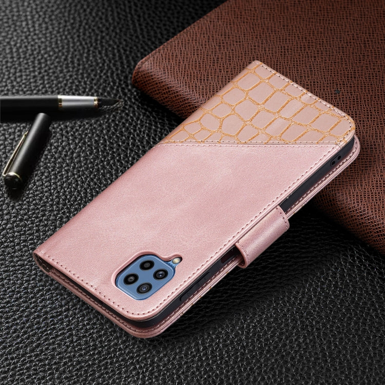 Custodia in pelle sintetica a vibrazione orizzontale con trama in coccodrillo abbinata con portafoglio, supporto e slot per carte, For Samsung Galaxy M32