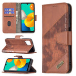 Custodia in pelle sintetica a vibrazione orizzontale con trama in coccodrillo abbinata con portafoglio, supporto e slot per carte, For Samsung Galaxy M32