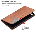 Custodia in pelle magnetica a rotazione orizzontale con struttura a rombo con supporto e slot per schede, For OPPO A7, For OPPO A15, For OPPO A54 4G / A55 5G, For OPPO A74 4G / F19 4G