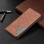 Custodia in pelle magnetica a rotazione orizzontale con struttura a rombo con supporto e slot per schede, For OPPO A7, For OPPO A15, For OPPO A54 4G / A55 5G, For OPPO A74 4G / F19 4G