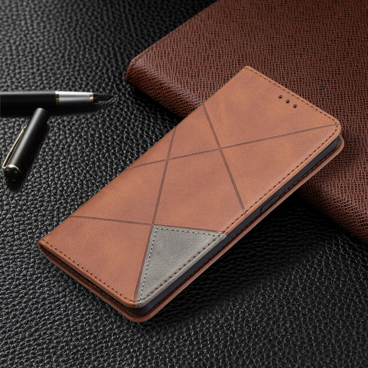 Custodia in pelle magnetica a rotazione orizzontale con struttura a rombo con supporto e slot per schede, For OPPO A7, For OPPO A15, For OPPO A54 4G / A55 5G, For OPPO A74 4G / F19 4G