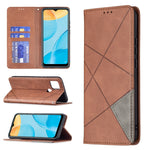 Custodia in pelle magnetica a rotazione orizzontale con struttura a rombo con supporto e slot per schede, For OPPO A7, For OPPO A15, For OPPO A54 4G / A55 5G, For OPPO A74 4G / F19 4G