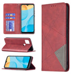 Custodia in pelle magnetica a rotazione orizzontale con struttura a rombo con supporto e slot per schede, For OPPO A7, For OPPO A15, For OPPO A54 4G / A55 5G, For OPPO A74 4G / F19 4G