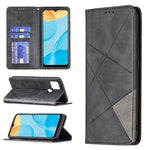 Custodia in pelle magnetica a rotazione orizzontale con struttura a rombo con supporto e slot per schede, For OPPO A7, For OPPO A15, For OPPO A54 4G / A55 5G, For OPPO A74 4G / F19 4G