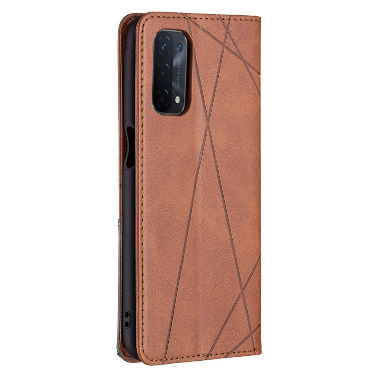 Custodia in pelle magnetica a rotazione orizzontale con struttura a rombo con supporto e slot per schede, For OPPO A74 5G / A93 5G / A54 5G, For OPPO A94 4G / Reno 5F / F19 Pro, For OPPO A94 5G / F19 Pro Plus / Reno5 Z 5G, For OPPO Reno5 Pro