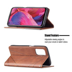 Custodia in pelle magnetica a rotazione orizzontale con struttura a rombo con supporto e slot per schede, For OPPO A74 5G / A93 5G / A54 5G, For OPPO A94 4G / Reno 5F / F19 Pro, For OPPO A94 5G / F19 Pro Plus / Reno5 Z 5G, For OPPO Reno5 Pro