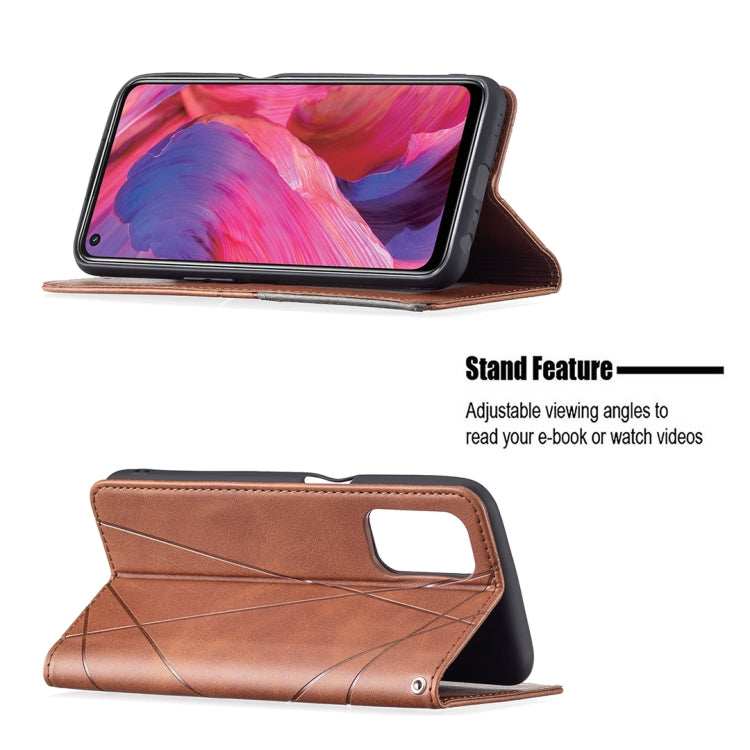 Custodia in pelle magnetica a rotazione orizzontale con struttura a rombo con supporto e slot per schede, For OPPO A74 5G / A93 5G / A54 5G, For OPPO A94 4G / Reno 5F / F19 Pro, For OPPO A94 5G / F19 Pro Plus / Reno5 Z 5G, For OPPO Reno5 Pro