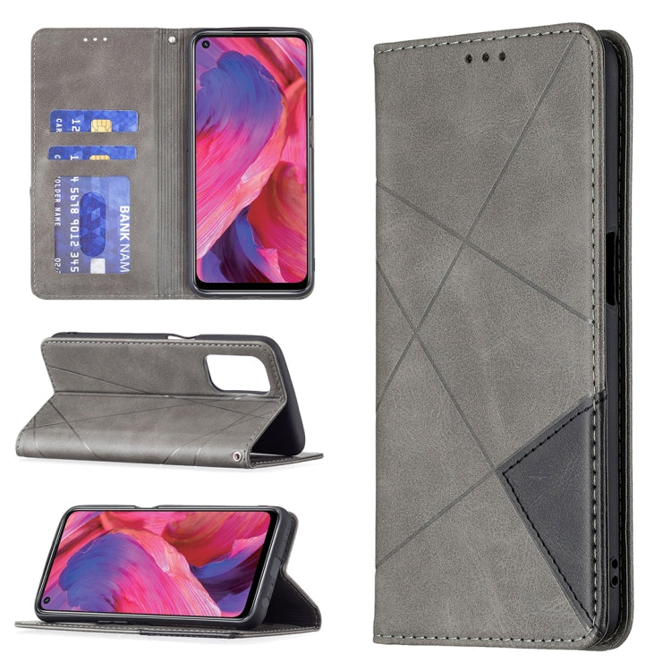 Custodia in pelle magnetica a rotazione orizzontale con struttura a rombo con supporto e slot per schede, For OPPO A74 5G / A93 5G / A54 5G, For OPPO A94 4G / Reno 5F / F19 Pro, For OPPO A94 5G / F19 Pro Plus / Reno5 Z 5G, For OPPO Reno5 Pro