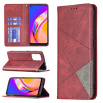 Custodia in pelle magnetica a rotazione orizzontale con struttura a rombo con supporto e slot per schede, For OPPO A74 5G / A93 5G / A54 5G, For OPPO A94 4G / Reno 5F / F19 Pro, For OPPO A94 5G / F19 Pro Plus / Reno5 Z 5G, For OPPO Reno5 Pro