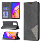 Custodia in pelle magnetica a rotazione orizzontale con struttura a rombo con supporto e slot per schede, For OPPO A74 5G / A93 5G / A54 5G, For OPPO A94 4G / Reno 5F / F19 Pro, For OPPO A94 5G / F19 Pro Plus / Reno5 Z 5G, For OPPO Reno5 Pro