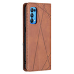 Custodia in pelle magnetica a rotazione orizzontale con struttura a rombo con supporto e slot per schede, For OPPO Reno5, For OPPO Reno6, For OPPO Realme 8 / 8 Pro, For OPPO Realme C15 / C12 / C25