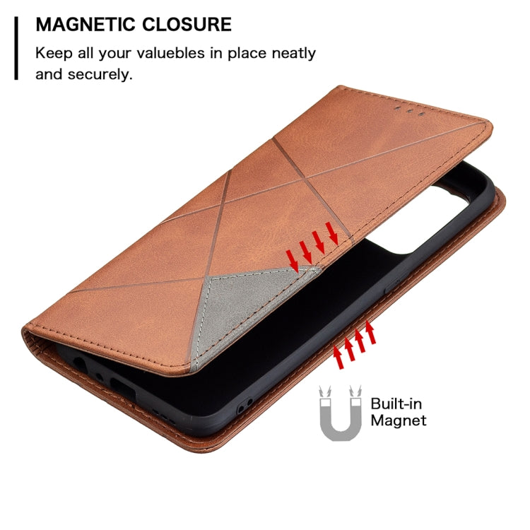 Custodia in pelle magnetica a rotazione orizzontale con struttura a rombo con supporto e slot per schede, For OPPO Reno5, For OPPO Reno6, For OPPO Realme 8 / 8 Pro, For OPPO Realme C15 / C12 / C25
