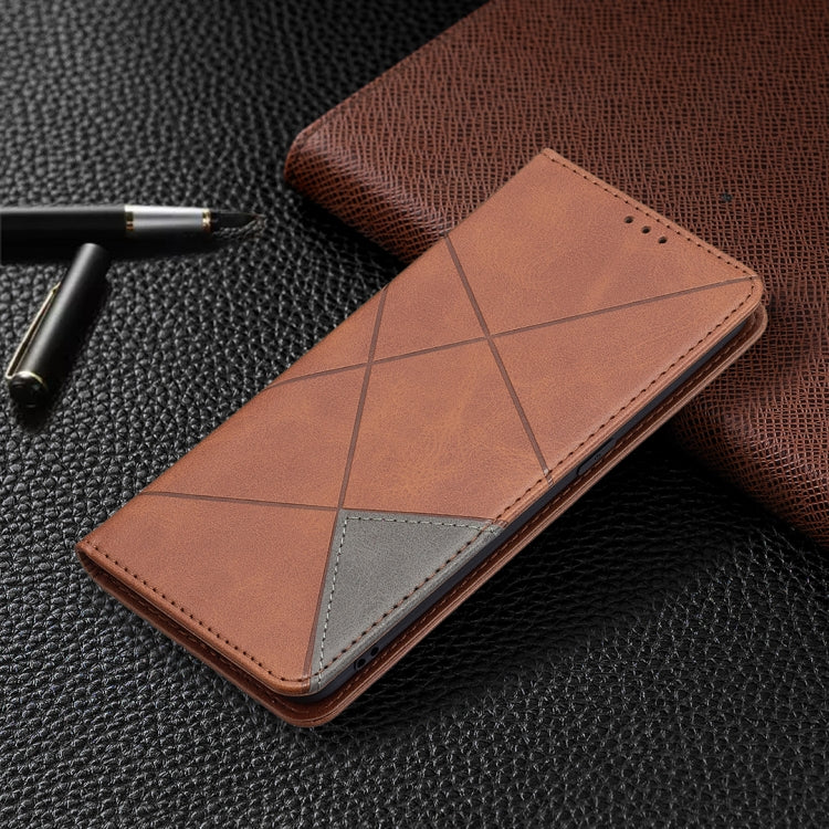 Custodia in pelle magnetica a rotazione orizzontale con struttura a rombo con supporto e slot per schede, For OPPO Reno5, For OPPO Reno6, For OPPO Realme 8 / 8 Pro, For OPPO Realme C15 / C12 / C25