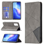Custodia in pelle magnetica a rotazione orizzontale con struttura a rombo con supporto e slot per schede, For OPPO Reno5, For OPPO Reno6, For OPPO Realme 8 / 8 Pro, For OPPO Realme C15 / C12 / C25