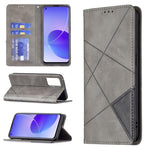 Custodia in pelle magnetica a rotazione orizzontale con struttura a rombo con supporto e slot per schede, For OPPO Reno5, For OPPO Reno6, For OPPO Realme 8 / 8 Pro, For OPPO Realme C15 / C12 / C25
