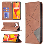 Custodia in pelle magnetica a rotazione orizzontale con struttura a rombo con supporto e slot per schede, For OPPO Reno5, For OPPO Reno6, For OPPO Realme 8 / 8 Pro, For OPPO Realme C15 / C12 / C25