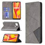 Custodia in pelle magnetica a rotazione orizzontale con struttura a rombo con supporto e slot per schede, For OPPO Reno5, For OPPO Reno6, For OPPO Realme 8 / 8 Pro, For OPPO Realme C15 / C12 / C25