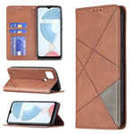 Custodia in pelle magnetica a rotazione orizzontale con struttura a rombo con supporto e slot per schede, For OPPO Realme C21 / C20, For OPPO Realme 8 5G / V13