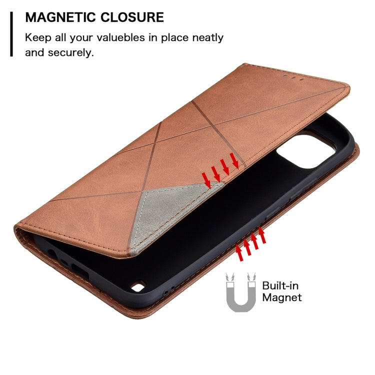 Custodia in pelle magnetica a rotazione orizzontale con struttura a rombo con supporto e slot per schede, For OPPO Realme C21 / C20, For OPPO Realme 8 5G / V13
