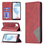 Custodia in pelle magnetica a rotazione orizzontale con struttura a rombo con supporto e slot per schede, For OPPO Realme C21 / C20, For OPPO Realme 8 5G / V13