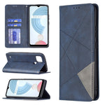 Custodia in pelle magnetica a rotazione orizzontale con struttura a rombo con supporto e slot per schede, For OPPO Realme C21 / C20, For OPPO Realme 8 5G / V13