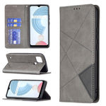 Custodia in pelle magnetica a rotazione orizzontale con struttura a rombo con supporto e slot per schede, For OPPO Realme C21 / C20, For OPPO Realme 8 5G / V13