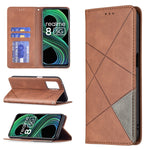 Custodia in pelle magnetica a rotazione orizzontale con struttura a rombo con supporto e slot per schede, For OPPO Realme C21 / C20, For OPPO Realme 8 5G / V13
