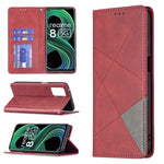 Custodia in pelle magnetica a rotazione orizzontale con struttura a rombo con supporto e slot per schede, For OPPO Realme C21 / C20, For OPPO Realme 8 5G / V13