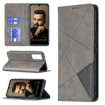 Custodia in pelle magnetica a rotazione orizzontale con struttura a rombo con supporto e slot per schede, For vivo V21e 4G, For vivo V21e 5G, For vivo V21, For vivo Y11/Y15/Y12/Y17