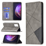 Custodia in pelle magnetica a rotazione orizzontale con struttura a rombo con supporto e slot per schede, For vivo V21e 4G, For vivo V21e 5G, For vivo V21, For vivo Y11/Y15/Y12/Y17