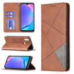 Custodia in pelle magnetica a rotazione orizzontale con struttura a rombo con supporto e slot per schede, For vivo V21e 4G, For vivo V21e 5G, For vivo V21, For vivo Y11/Y15/Y12/Y17