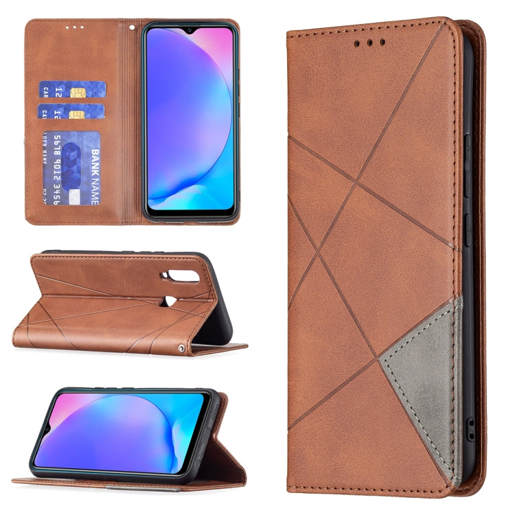 Custodia in pelle magnetica a rotazione orizzontale con struttura a rombo con supporto e slot per schede, For vivo V21e 4G, For vivo V21e 5G, For vivo V21, For vivo Y11/Y15/Y12/Y17