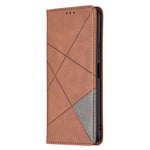 Custodia in pelle magnetica a rotazione orizzontale con struttura a rombo con supporto e slot per schede, For vivo Y20, For vivo Y51 2020 / Y51a / Y51s