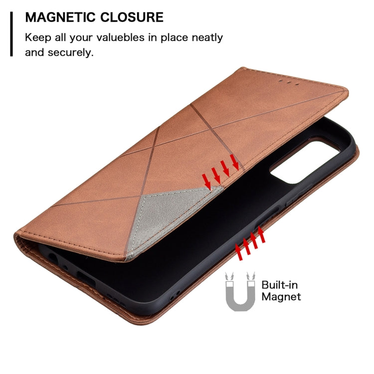 Custodia in pelle magnetica a rotazione orizzontale con struttura a rombo con supporto e slot per schede, For vivo Y20, For vivo Y51 2020 / Y51a / Y51s