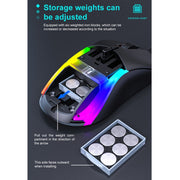 iMICE T60 Mouse da gioco a nido d'ape cablato luminoso colorato personalizzato a 7 tasti, lunghezza cavo: 1,8 m, T60