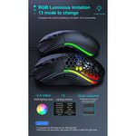 iMICE T60 Mouse da gioco a nido d'ape cablato luminoso colorato personalizzato a 7 tasti, lunghezza cavo: 1,8 m, T60