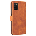 Tinta unita Skin Feel Fibbia magnetica Flip orizzontale Custodia in pelle PU con struttura in vitello con supporto e slot per schede e portafoglio, For Samsung Galaxy A03s