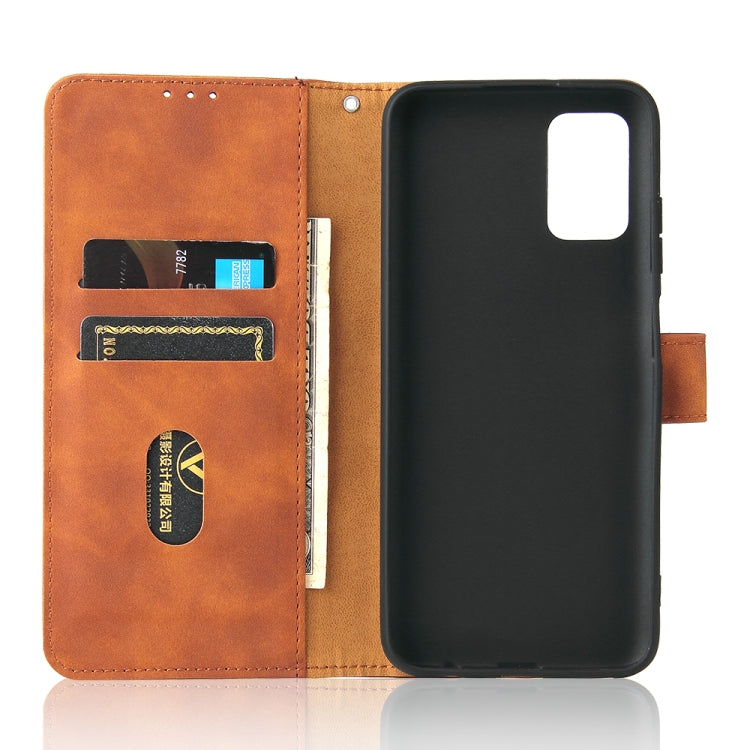 Tinta unita Skin Feel Fibbia magnetica Flip orizzontale Custodia in pelle PU con struttura in vitello con supporto e slot per schede e portafoglio, For Samsung Galaxy A03s
